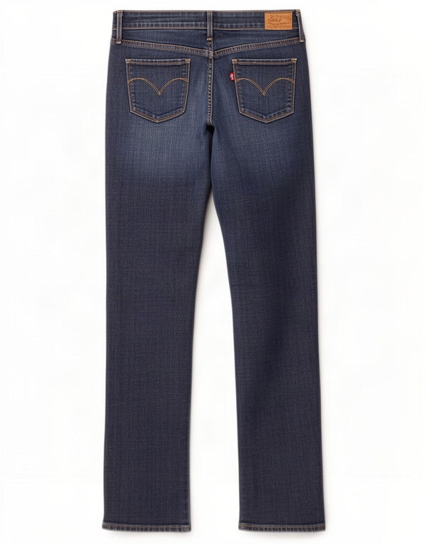 Calça jeans feminina Levi's Slight Curve Straight US 8 Médio W29 L29 Azul marinho