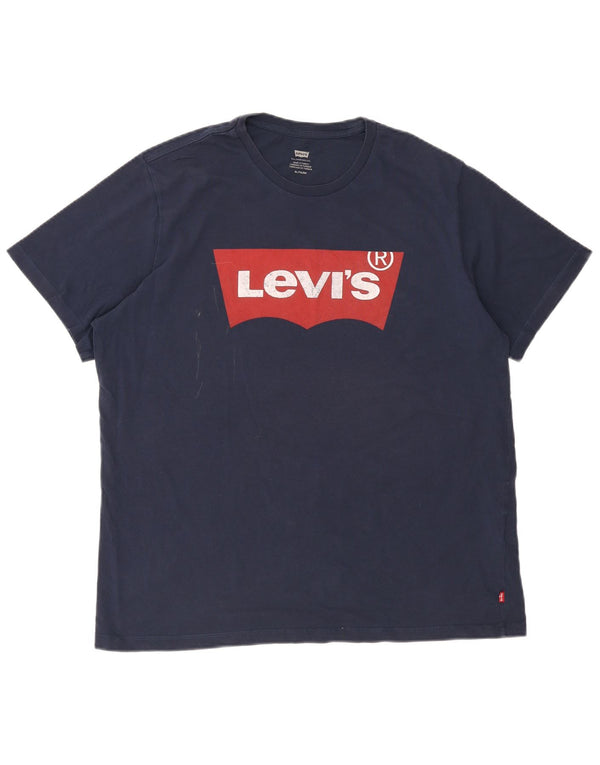 Camiseta gráfica masculina Levi's Top XL algodão azul marinho