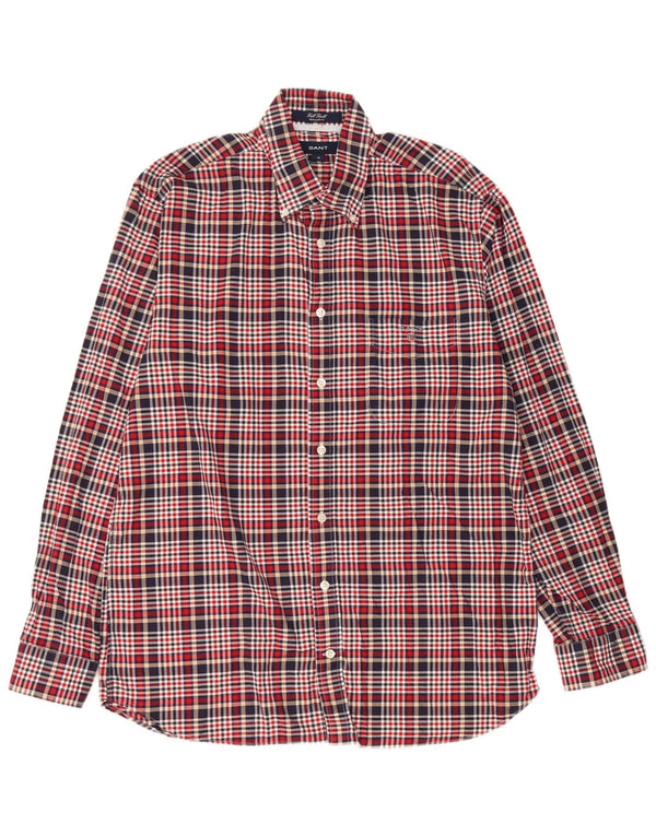 Gant Camisa masculina de flanela de ajuste regular, algodão xadrez médio multicolorido