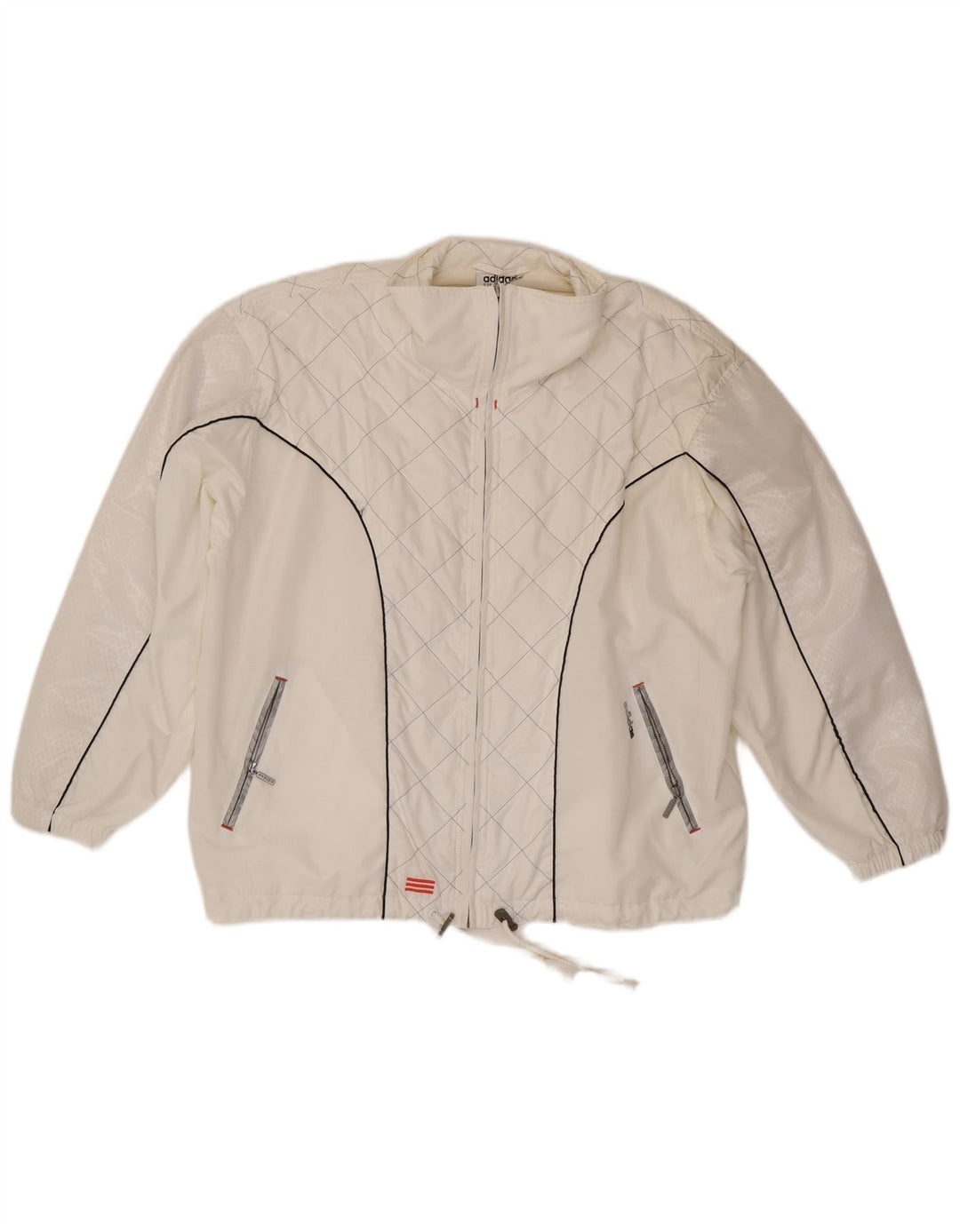 Adidas Womens Oversized Tracksuit Top Jacket UK 10 Pequeno Poliéster Branco