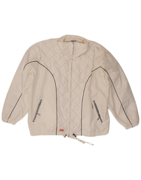 Adidas Womens Oversized Tracksuit Top Jacket UK 10 Pequeno Poliéster Branco
