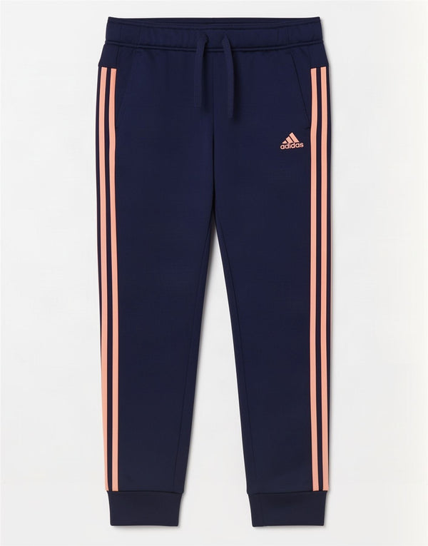 Calça de treino feminina Adidas Joggers UK 8/10 pequeno azul marinho poliéster