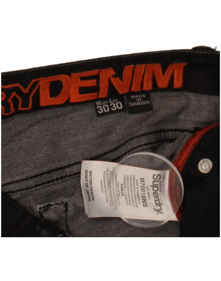Jeans skinny masculino Superdry W30 L30 algodão preto