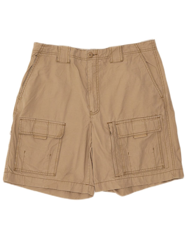 EDDIE BAUER Mens Cargo Shorts W35 Large Beige Cotton