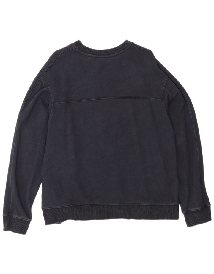 Moletom masculino ZARA com ajuste solto e pequeno algodão azul marinho