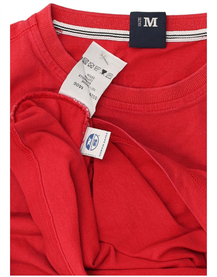 Camiseta gráfica masculina North Sails Top médio algodão vermelho
