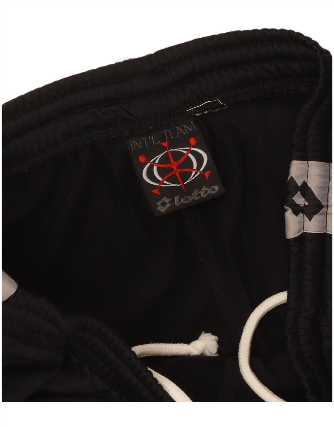 Calça esportiva masculina Lotto com estampa gráfica grande bloco colorido preto