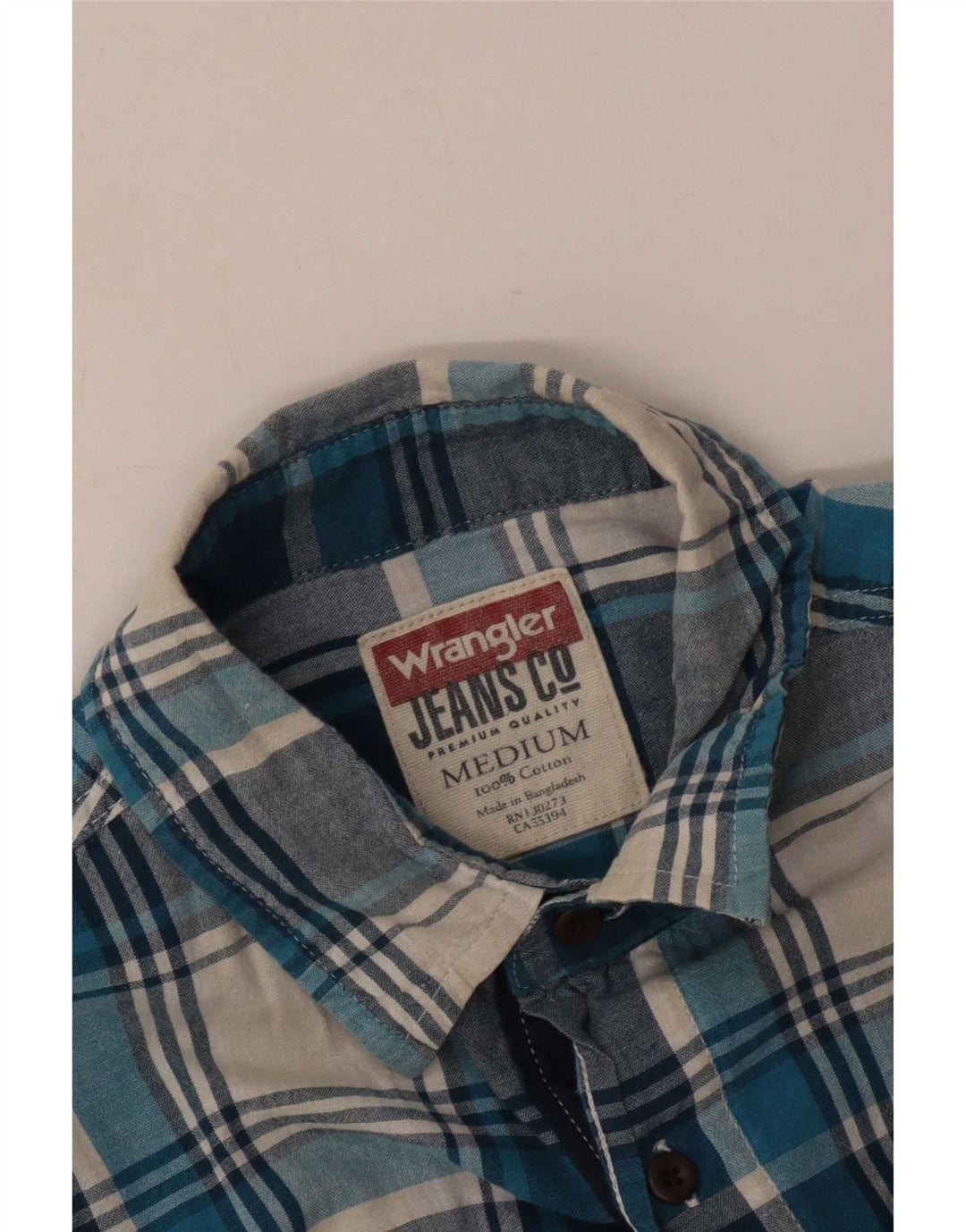 Camisa masculina Wrangler xadrez azul médio