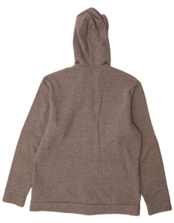 Adidas masculino zip moletom com capuz grande algodão cinza