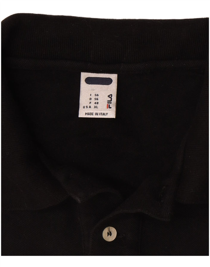 Camisa polo masculina Fila IT 56 2XL algodão preto