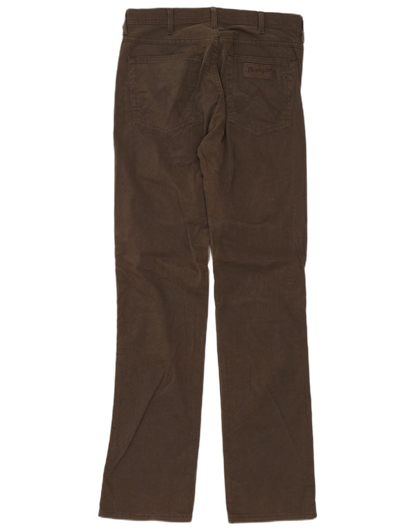 Wrangler Mens Arizona Stretch Calça Casual Reta W32 L34 Algodão Marrom