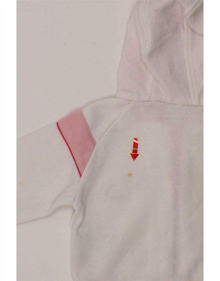 ADIDAS Baby Girls Graphic Zip Hoodie Sweater 6-9 Months White Colourblock Vintage Adidas and Second-Hand Adidas from Messina Hembry 