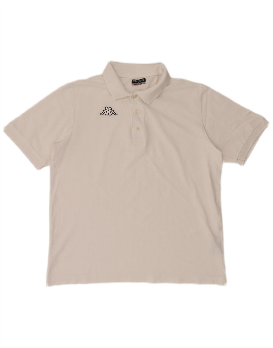 Camisa polo masculina KAPPA de algodão branco médio