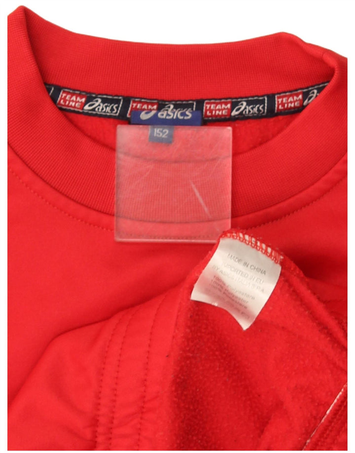 Asics Boys Graphic Sweatshirt Jumper 11-12 Anos Poliéster Vermelho