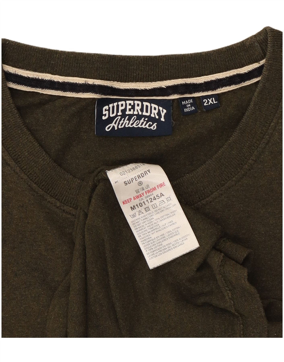Camiseta masculina Superdry Top 2XL algodão cáqui