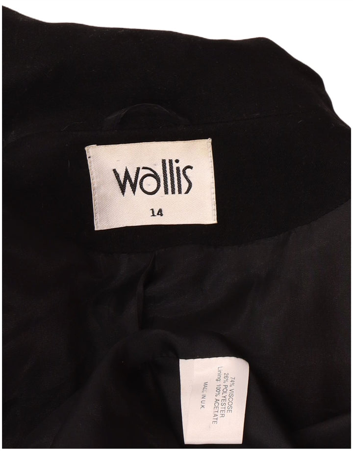Jaqueta blazer feminina Wallis Longline com 3 botões Reino Unido 14 grande preta clássica
