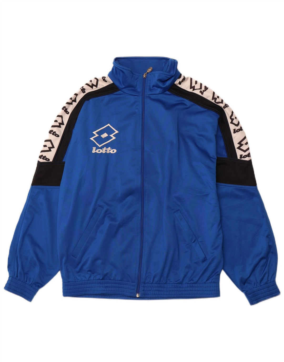 LOTTO Jaqueta masculina de agasalho gráfico 2XL azul colorblock poliéster