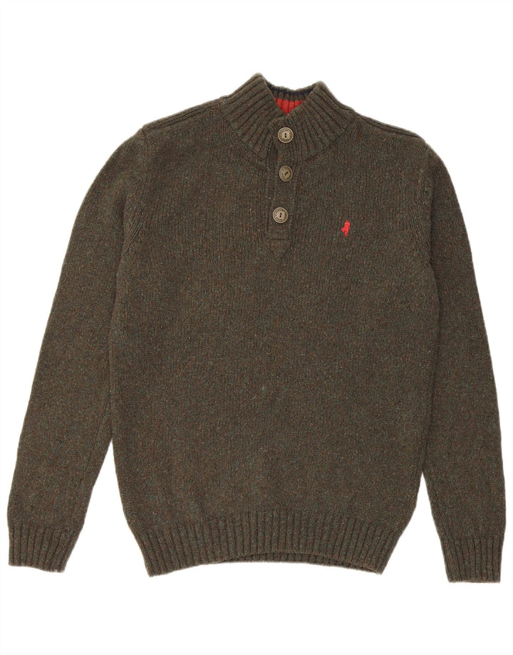 Suéter masculino Marlboro Classics com gola redonda e lã cinza grande
