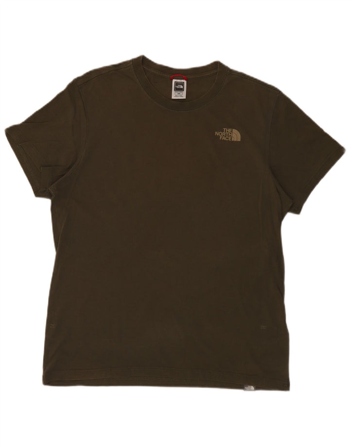 Camiseta gráfica masculina The North Face Top médio de algodão cáqui