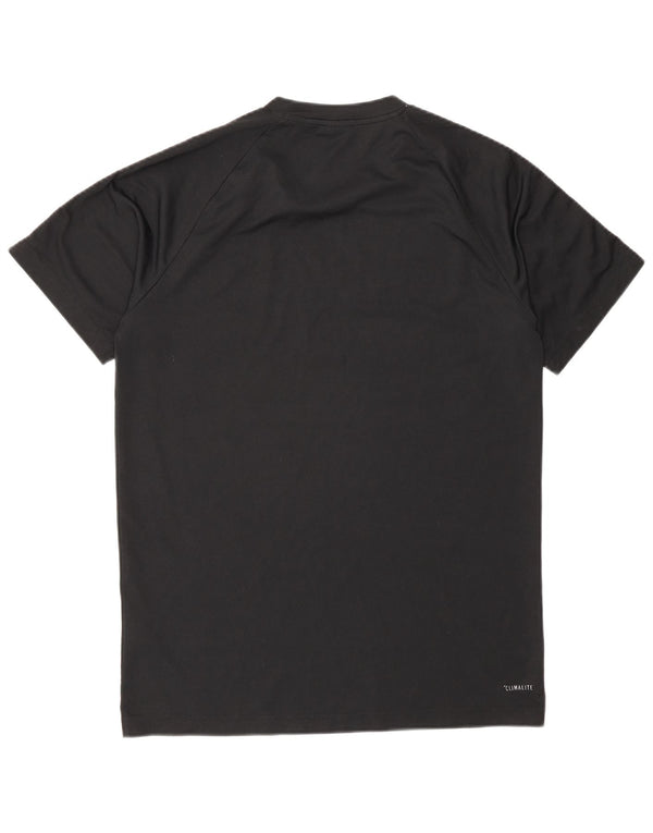 Adidas Mens Climalite Camiseta Top Médio Preto Poliéster Esportivo