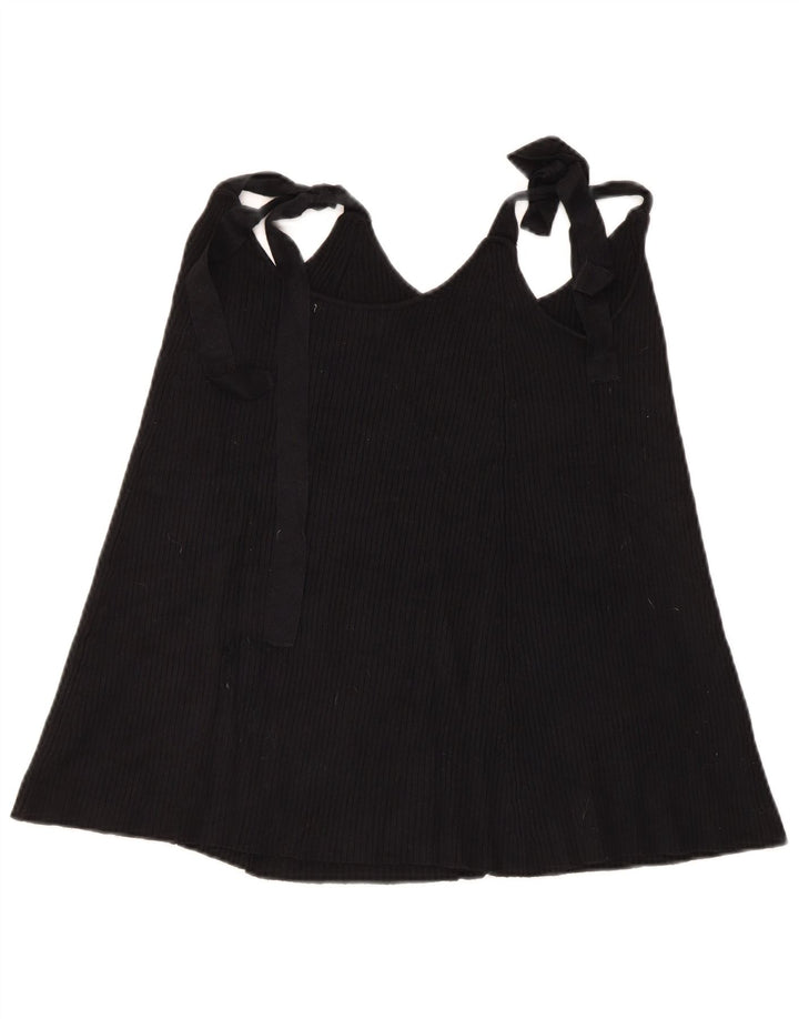 Zara Womens Cami Top UK 12 Médio Preto