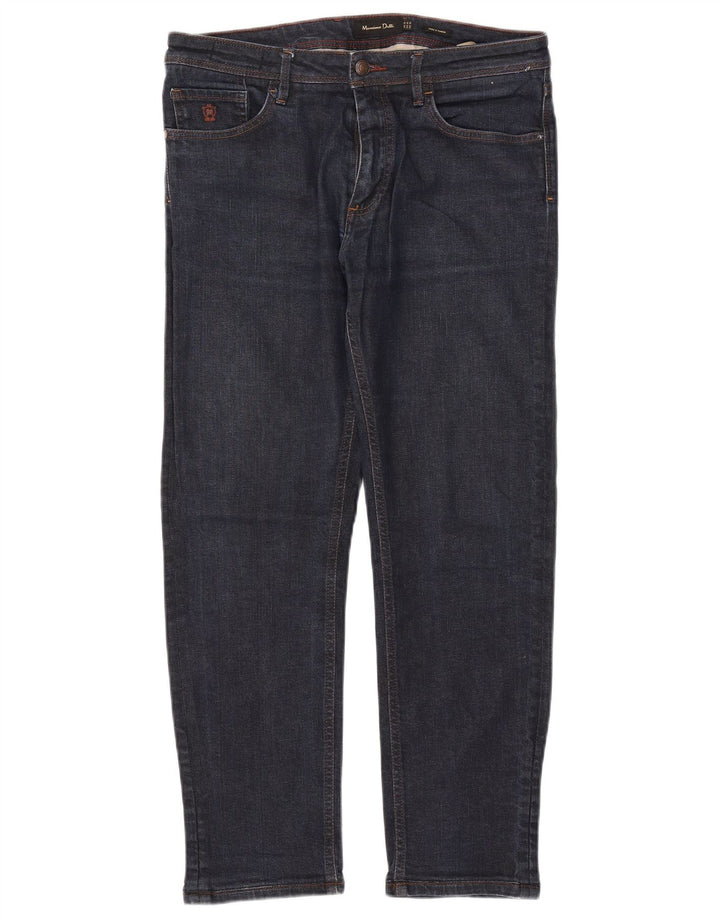 Jeans Slim Masculino Massimo Dutti EU 42 Grande W32 L28 Azul Marinho Algodão