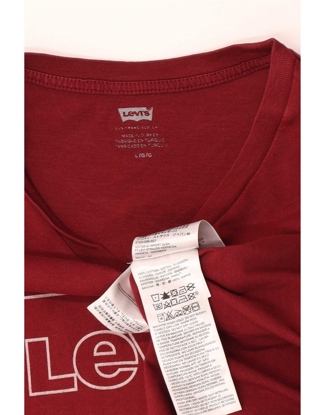Camiseta gráfica masculina Levi's Top grande de algodão vermelho