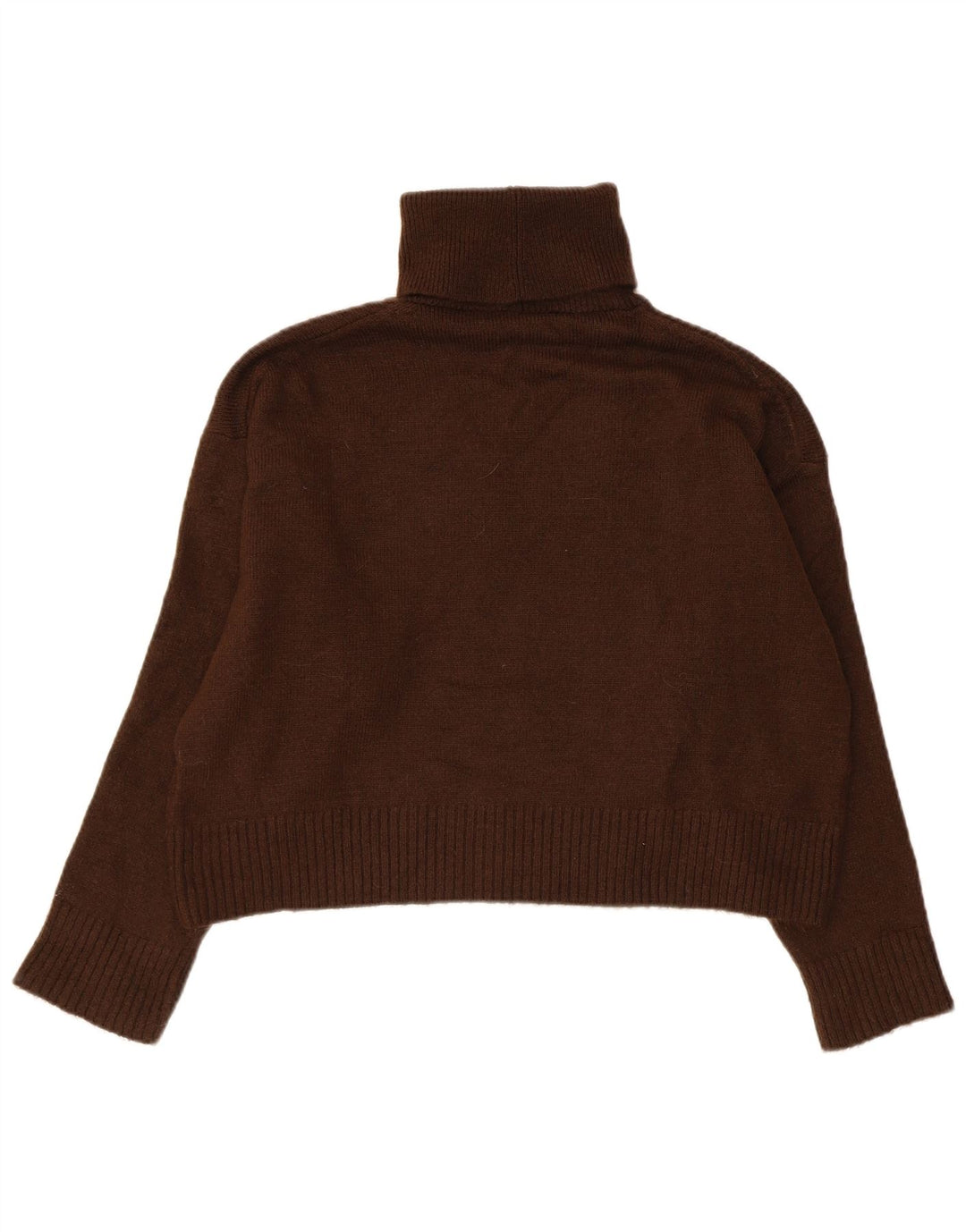 Zara Suéter feminino oversized com gola redonda e gola alta Reino Unido 10 pequeno marrom