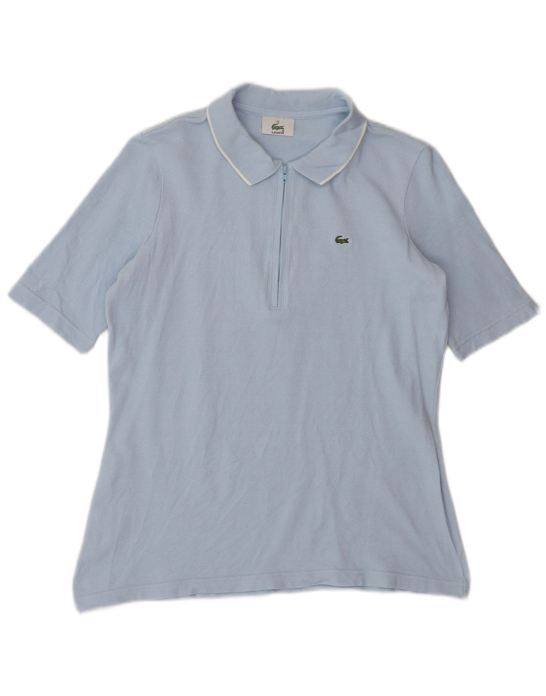 Camisa polo feminina Lacoste tamanho 42 grande algodão azul