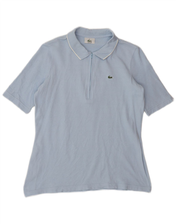 Camisa polo feminina Lacoste tamanho 42 grande algodão azul