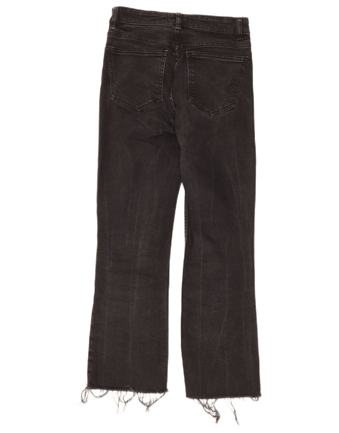 ZARA Womens Cropped Jeans EU 38 Small W28 L25 Black Cotton