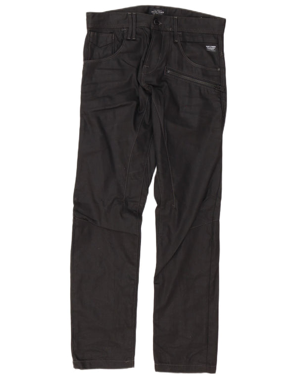 Calça cargo reta masculina Jack & Jones W30 L32 algodão preto