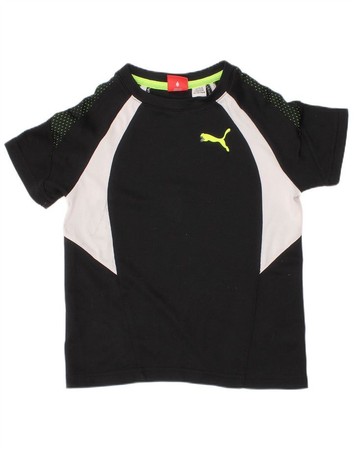 Camiseta Puma Meninos 4-5 Anos Preto Colorblock Poliéster