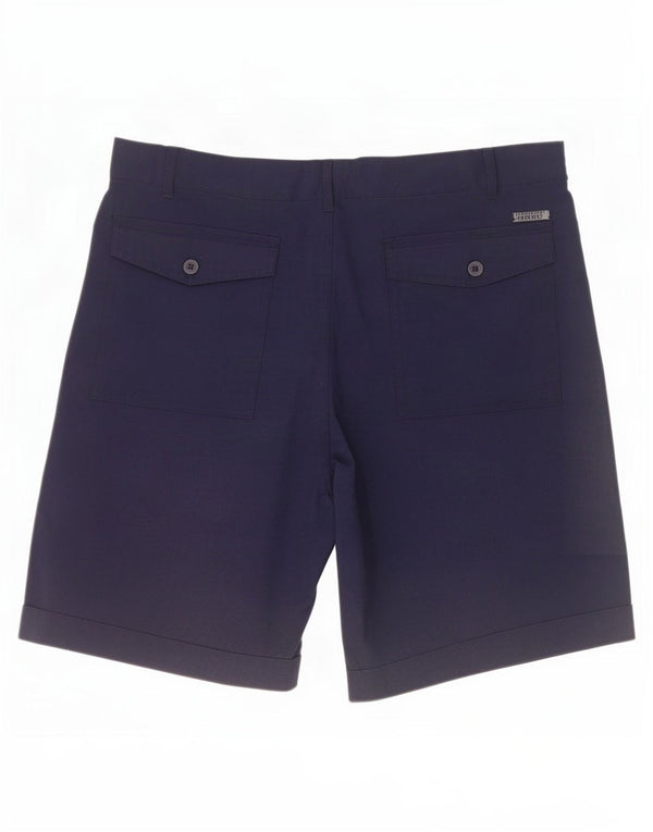 Shorts Chino Masculino Vintage IT 50 Grande W34 Azul Marinho Algodão
