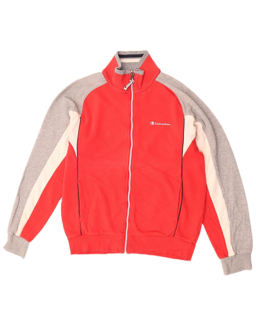 Jaqueta masculina Champion de agasalho de algodão colorblock vermelho médio