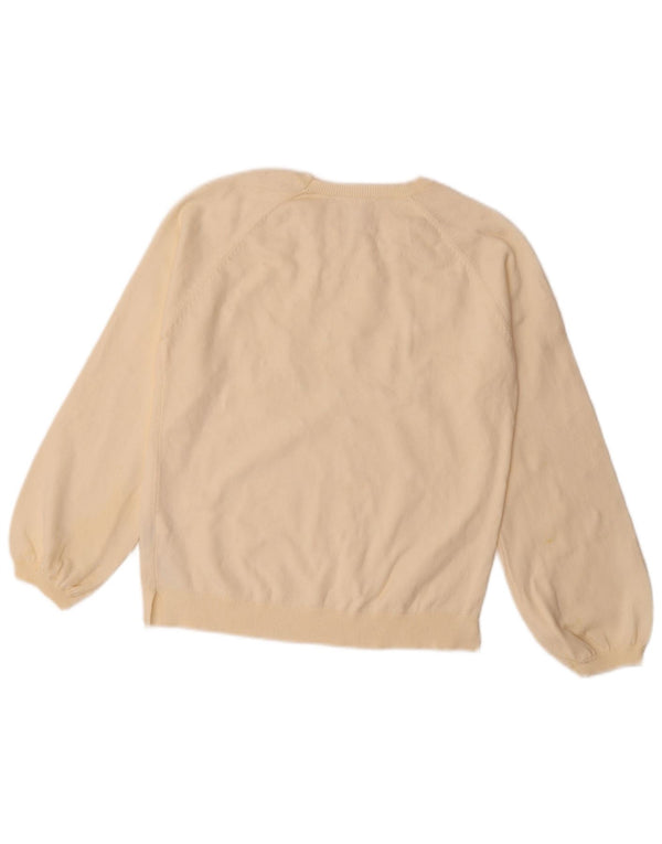 Zara Suéter feminino com gola canoa 11-12 anos algodão manchado branco