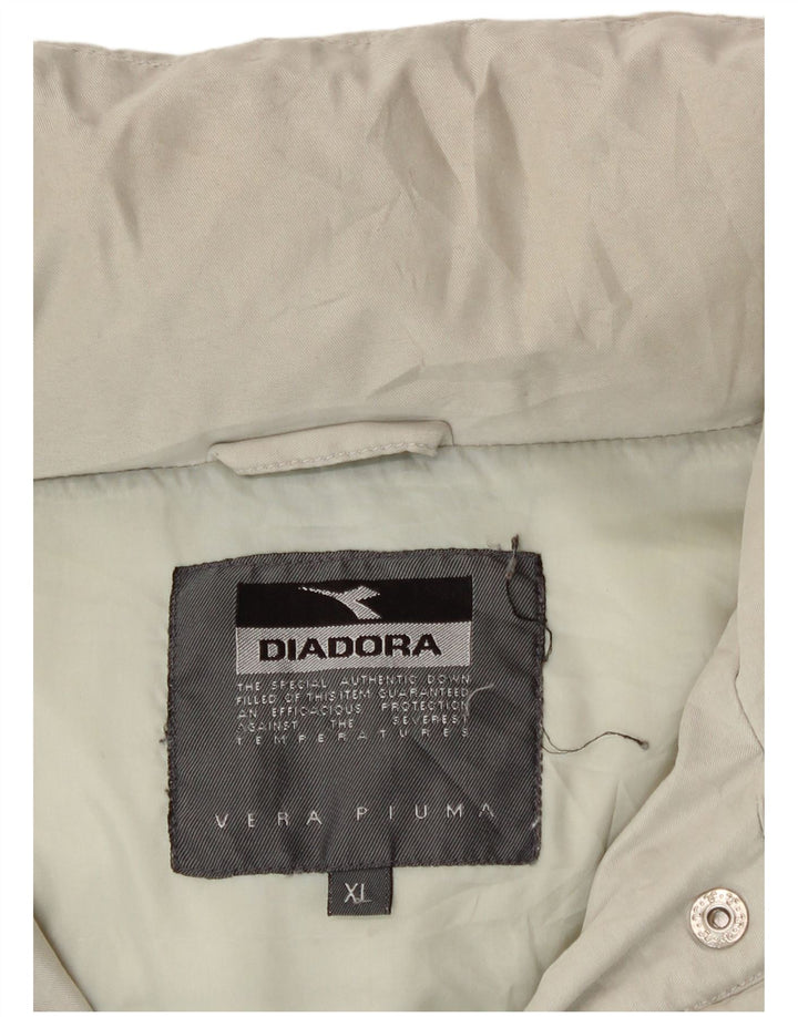 Casaco acolchoado com capuz feminino Diadora UK 18 XL poliéster bege