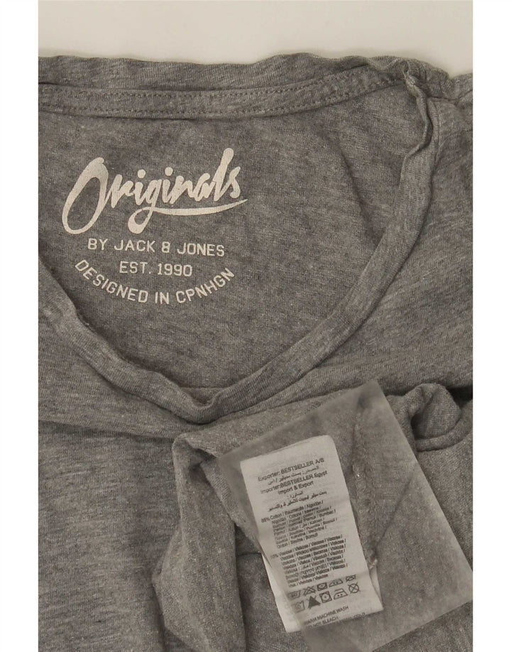 Camiseta masculina Jack & Jones Top cinza médio algodão