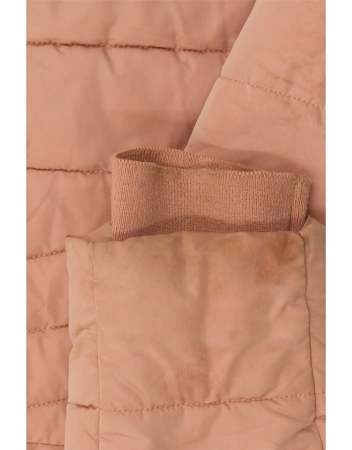 Jaqueta acolchoada feminina Zara UK 12 poliéster rosa médio