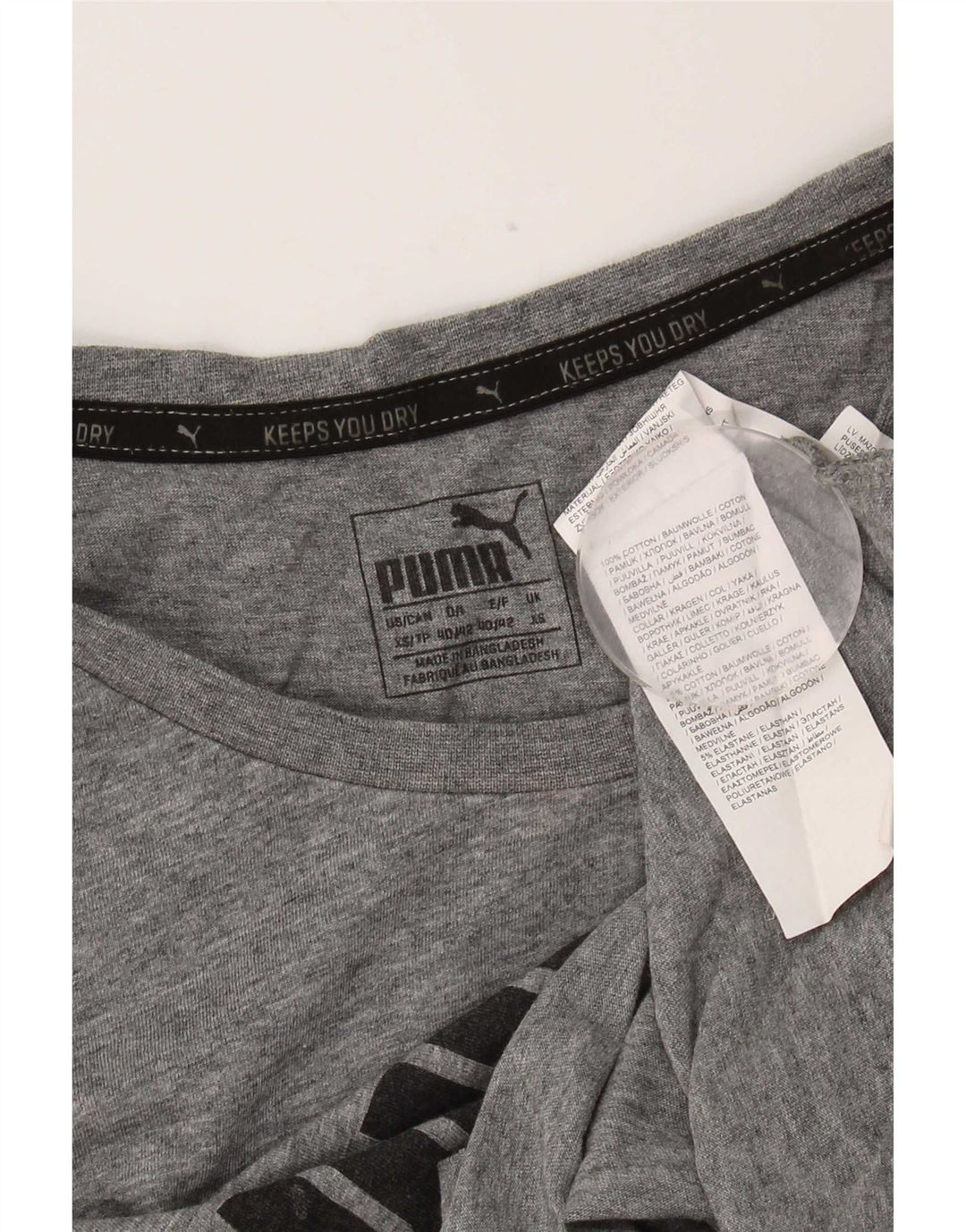 Puma Mens Graphic T-Shirt Top XS Algodão Cinzento