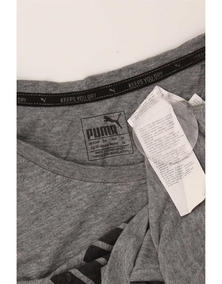 Puma Mens Graphic T-Shirt Top XS Algodão Cinzento