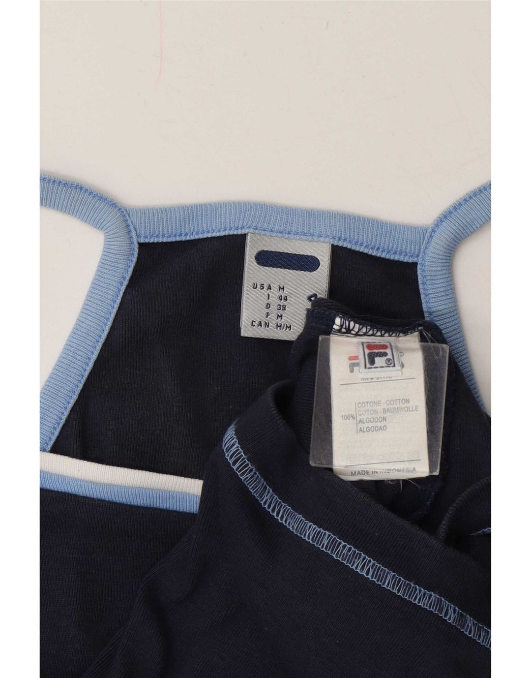 Fila Womens Cami Top UK 12 Médio Algodão Azul Marinho