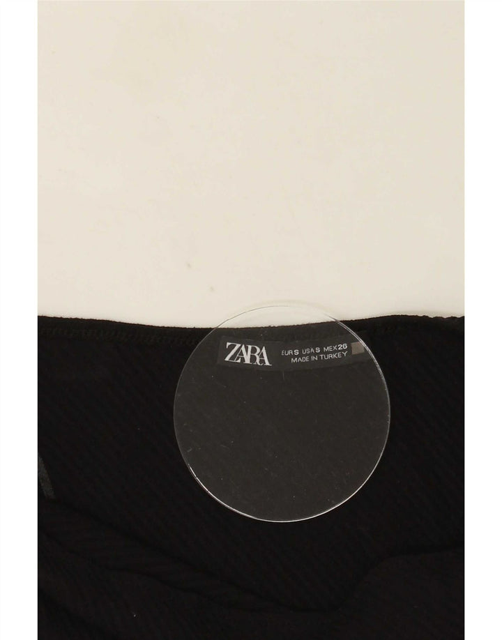 Zara Womens One Ombro Crop Top Reino Unido 8 Pequeno Preto