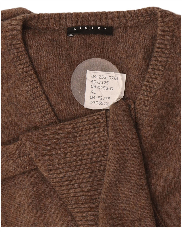 Suéter feminino Sisley com decote em V UK 18 XL marrom
