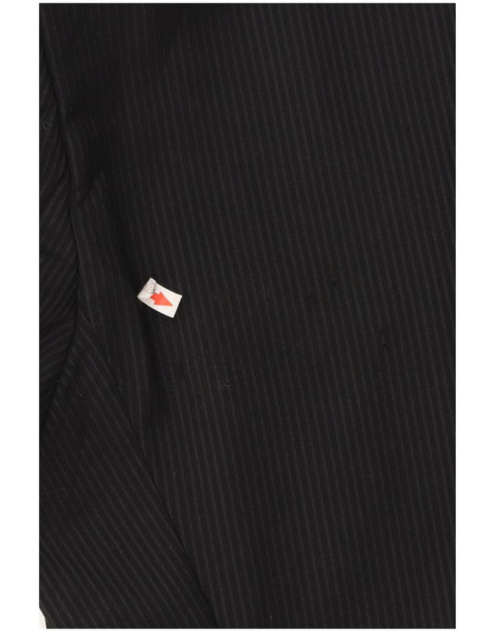 Jaqueta blazer masculina Hugo Boss com 2 botões EU 54 2XL lã virgem listrada preta