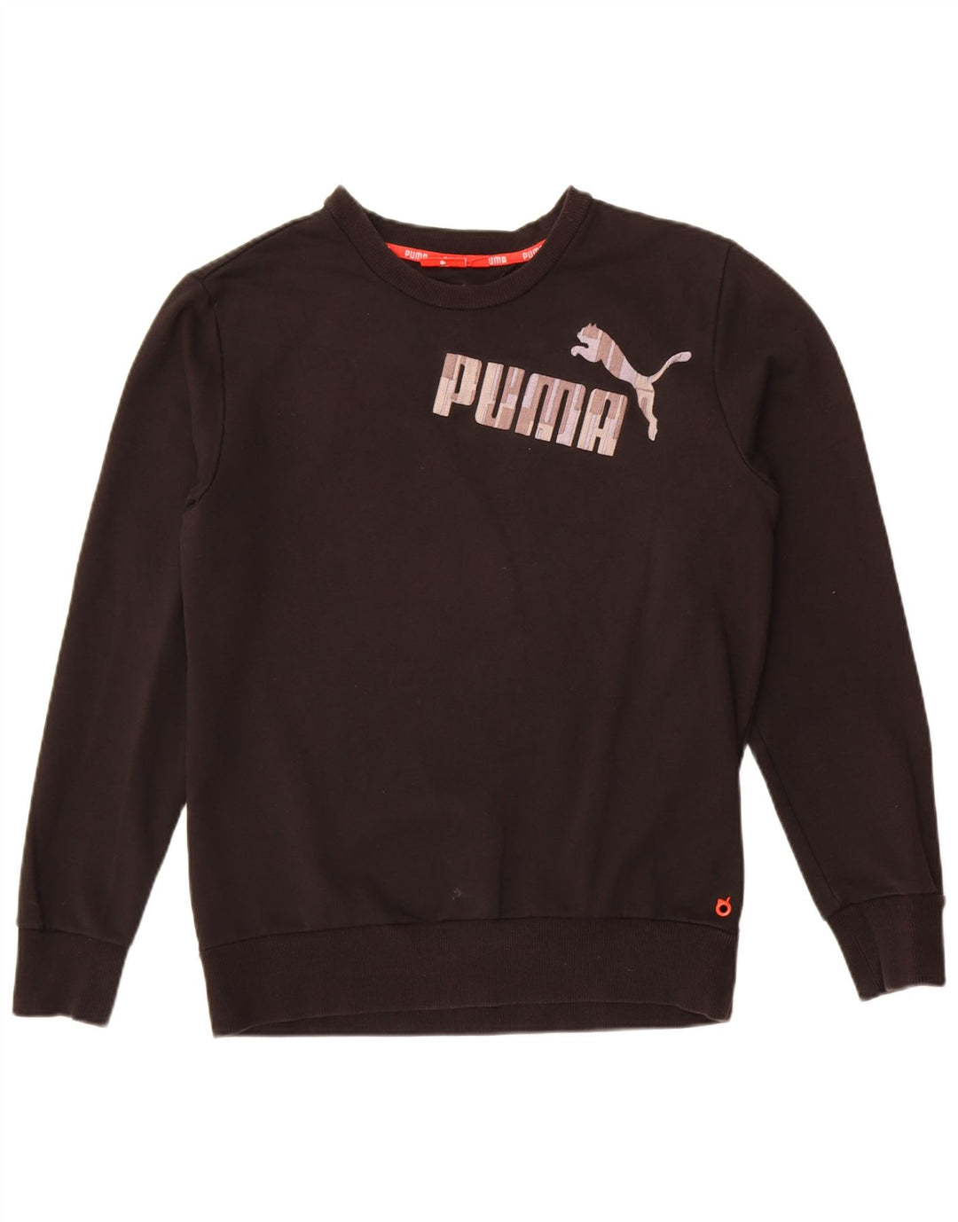 Puma Mens Graphic Moletom Jumper Médio Algodão Preto