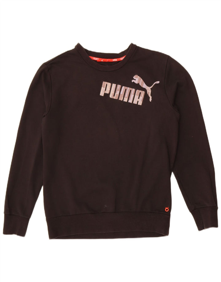Puma Mens Graphic Moletom Jumper Médio Algodão Preto