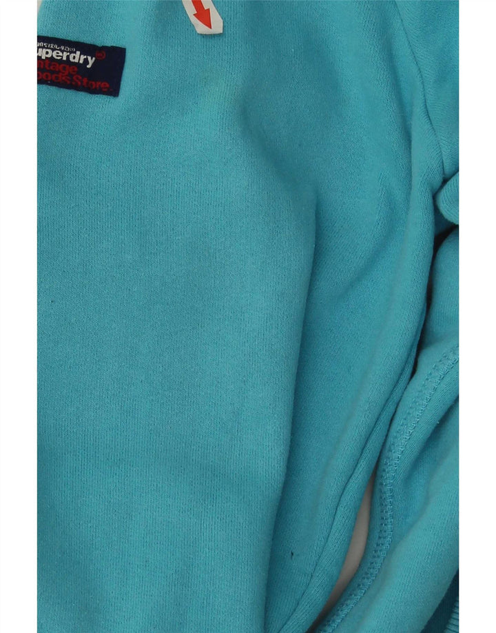 Suéter Superdry masculino com capuz gráfico azul médio algodão