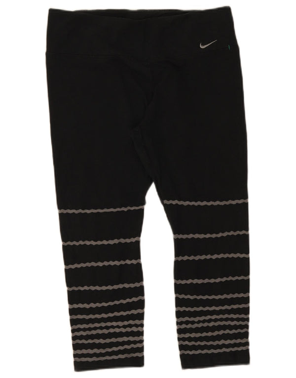 Leggings Nike Capri Femininas UK 14 Grande Algodão Listrado Preto