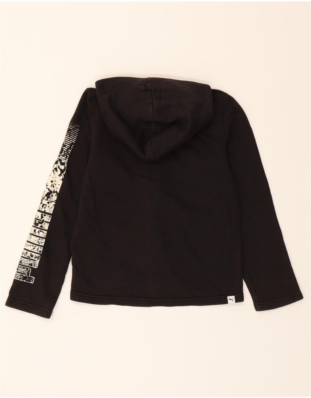 PUMA Boys Graphic Zip Hoodie Sweater 11-12 Years Black Cotton Vintage Puma and Second-Hand Puma from Messina Hembry 